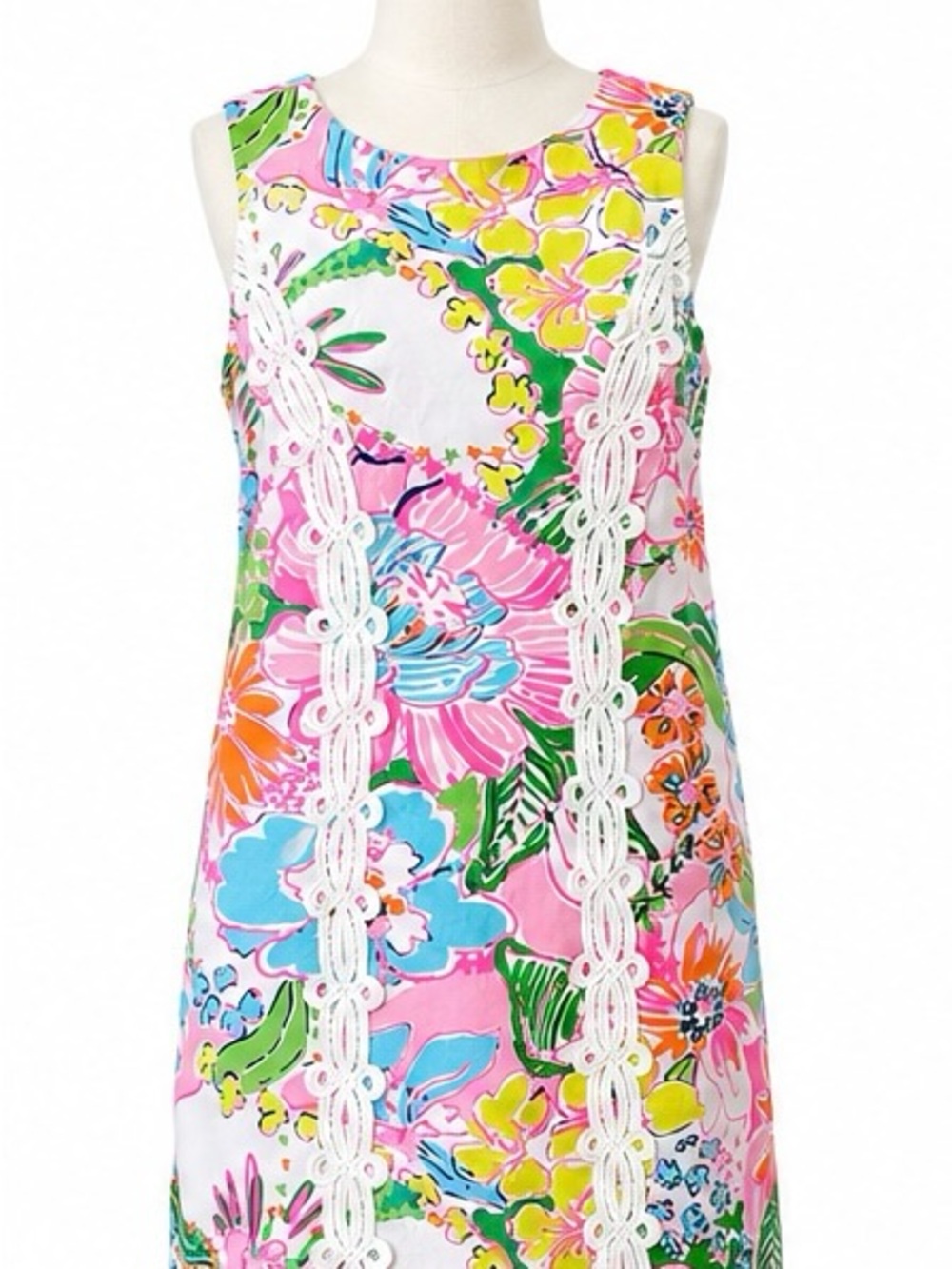 Lilly Pulitzer Target 20th Anniversary Floral Shift Dress Size 10 Pink Lace
